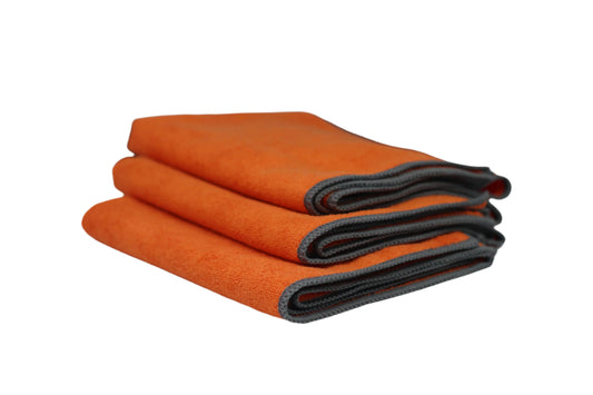 16" X 27" LARGE ORANGE PROFESSIONAL MICROFIBER TOWEL (3 PACK)